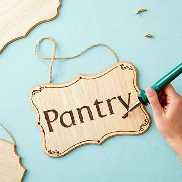 Juvale 6-Pack of Unfinished MDF Hanging Wood Plaques for Crafts with Jute Rope, Blank 9x6-Inch, 1/4-Inch Thick Wooden Sign for DIY Painting, Art Projects, Home Decor, 3 Designs