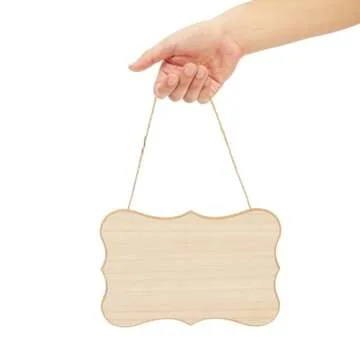 Juvale 6-Pack of Unfinished MDF Hanging Wood Plaques for Crafts with Jute Rope, Blank 9x6-Inch, 1/4-Inch Thick Wooden Sign for DIY Painting, Art Projects, Home Decor, 3 Designs