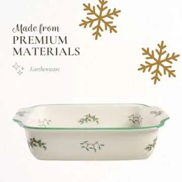 Spode Christmas Tree Rectangular Handled Dish (9" x 12") Baking & Seasonal Platters - Earthenware, Microwave & Dishwasher Safe - Festive Tableware for Holiday Entertaining & Christmas Dining