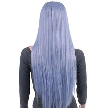Onedor 31" Silver Blue Straight Women's Full Wig
