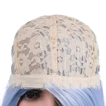 Onedor 31" Silver Blue Straight Women's Full Wig