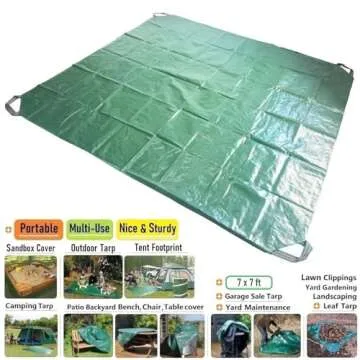 7x7 Ft Waterproof Tarp for Yard Cleanup and Camping