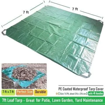 7x7 Ft Waterproof Tarp for Yard Cleanup and Camping