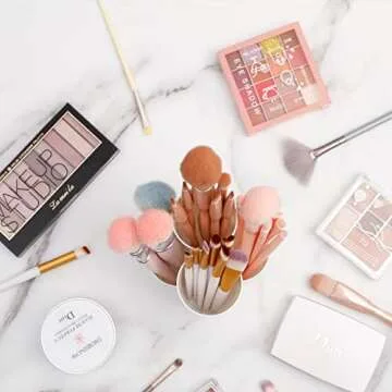 Stylish Yesesion Makeup Brush Holder with 4 Compartments