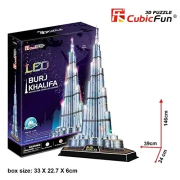 CubicFun LED 3D Puzzle - Burj Khalifa 57 Inches Tall
