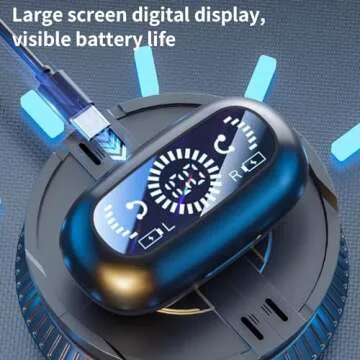 Bones Conduction Bluetooth Earphones with Non in Ear Clip Style, Upgrade 5.3 Bluetooth Sports Digital Display Wireless Earphones