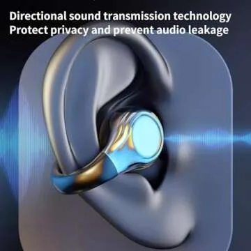 Bones Conduction Bluetooth Earphones with Non in Ear Clip Style, Upgrade 5.3 Bluetooth Sports Digital Display Wireless Earphones