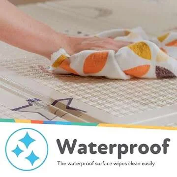 Nuby Reversible Baby Floor Mat - Foldable and Lightweight Baby Play Mat for Floor - Easy Storage and Travel - Safari