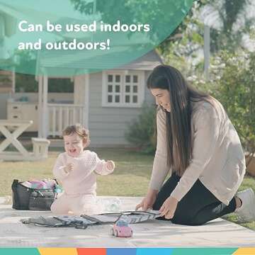 Nuby Reversible Baby Floor Mat - Foldable and Lightweight Baby Play Mat for Floor - Easy Storage and Travel - Safari