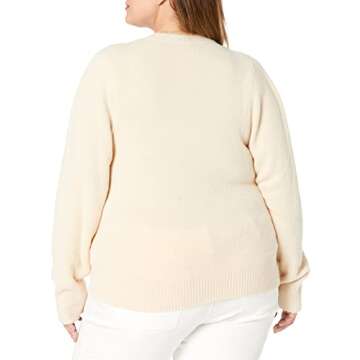 Edith Pleated Shoulder V-Neck Sweater in Sandstorm