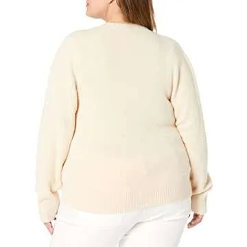 Edith Pleated Shoulder V-Neck Sweater in Sandstorm