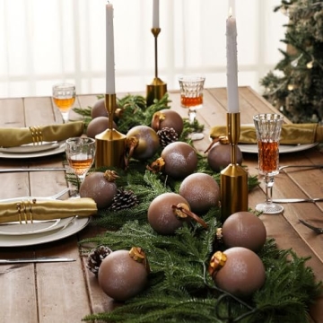 Yunlly 12 Pcs Copper Christmas Ball Ornaments for Holiday Decor