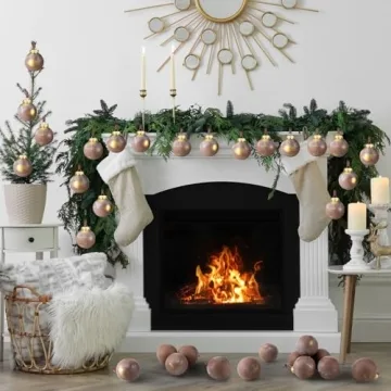 Yunlly 12 Pcs Copper Christmas Ball Ornaments for Holiday Decor