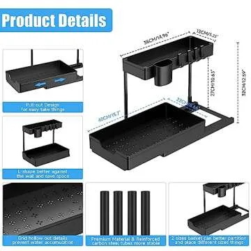 LEITAO 2 Tier Under Sink Organizers for Home & Office