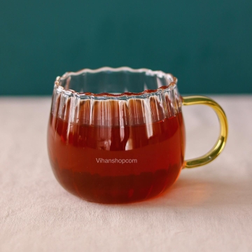 لیوان پیرکس دسته‌دار طلایی  بوروسیلیکات، مایکروویو