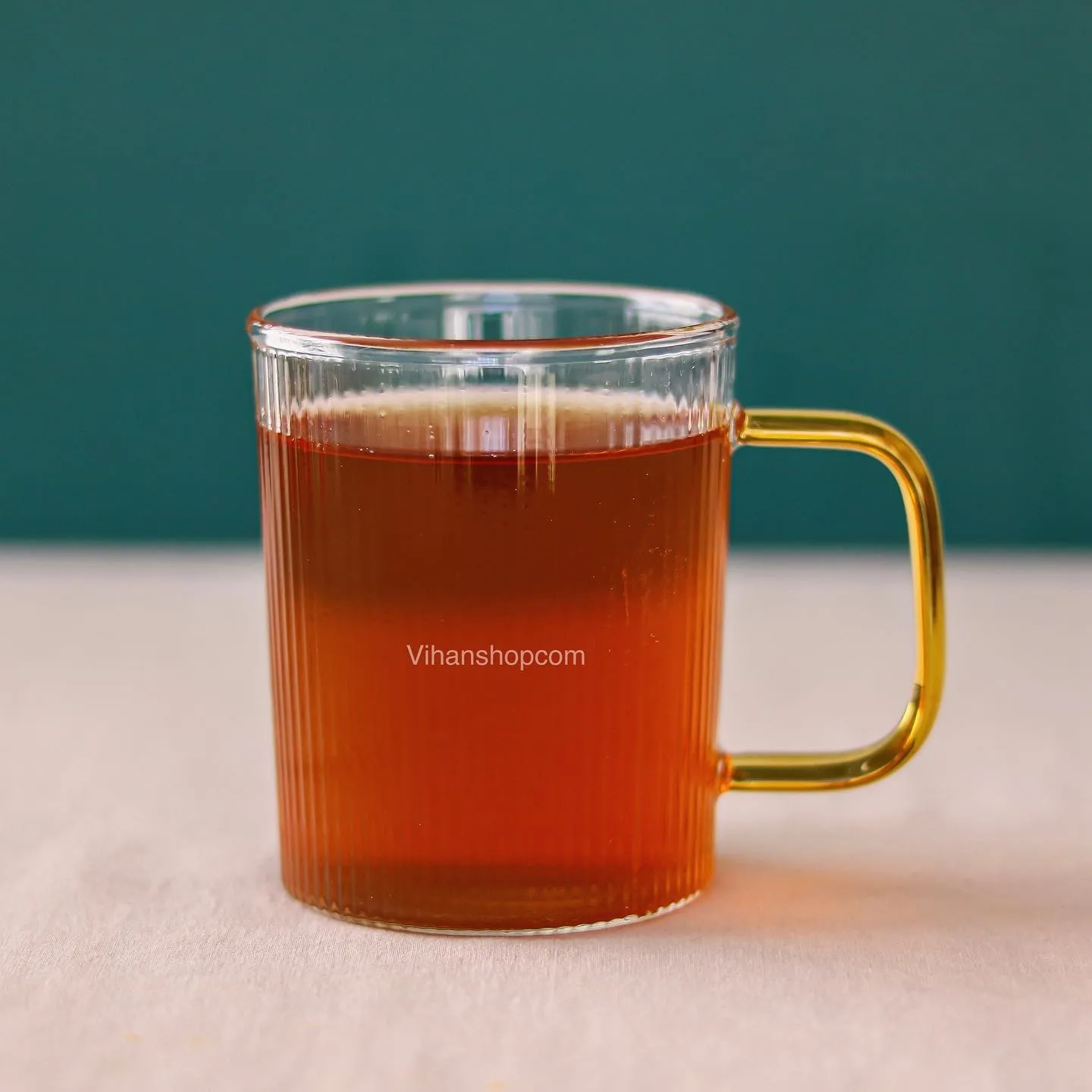 لیوان پیرکس دسته‌دار طلایی  بوروسیلیکات، مایکروویو