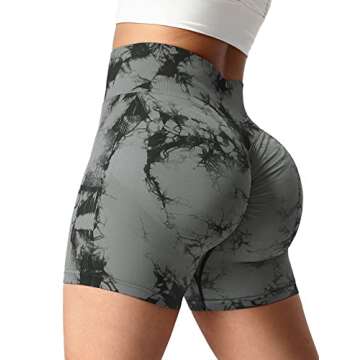VOYJOY High Waist Seamless Shorts Scrunch Butt Contour Gym Yoga Shorts