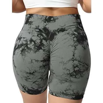 VOYJOY High Waist Seamless Shorts Scrunch Butt Contour Gym Yoga Shorts