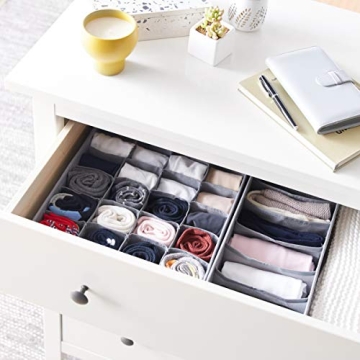 Amazon Basics Gray Drawer Organizers 2-Pack for Underwear Socks