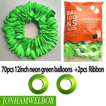 Jonhamwelbor Lime Green Balloons 100pcs 12inch Light Green Balloon Neon Green Balloons Fruit Green L...