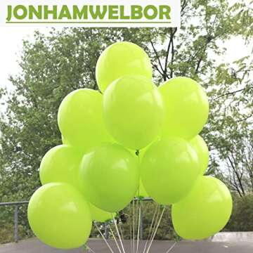 Jonhamwelbor Lime Green Balloons 100pcs 12inch Light Green Balloon Neon Green Balloons Fruit Green Latex Party Balloons for Boy Birthday Baby Shower Decorations