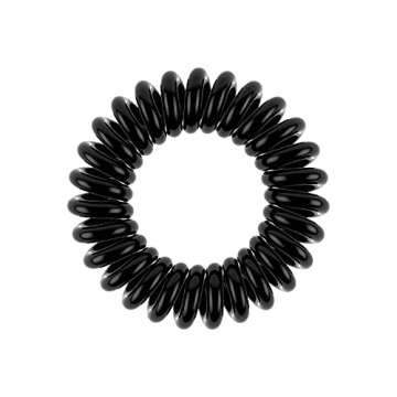 invisibobble Power Traceless Spiral Hair Ties - Pack of 3 True Black - Strong Elastic Grip Coil Hair Accessories for Active Women - No Kink, Non Soaking - Gentle for Girls Teens and Thick Hair