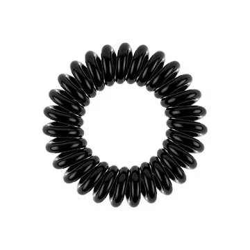 invisibobble Power Traceless Spiral Hair Ties - Pack of 3 True Black - Strong Elastic Grip Coil Hair Accessories for Active Women - No Kink, Non Soaking - Gentle for Girls Teens and Thick Hair