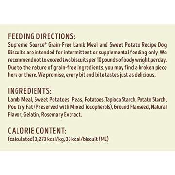 Supreme Source Grain Free Dog Biscuits with Lamb Meal 1lb