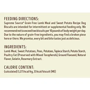 Supreme Source Grain Free Dog Biscuits with Lamb Meal 1lb