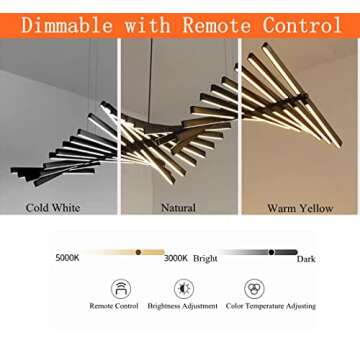 Modern Led Chandeliers for Dining Room Kitchen Living Room Office Bar Restaurant Store Bedroom Chandelier Light Fixture Dimmable Modern Pendant Light Adjustable Height L38.6 20 Lights,Black