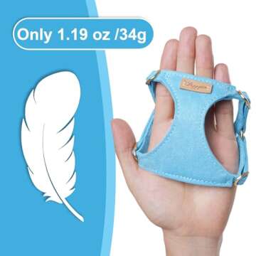 Puppytie No Pull XS Dog Harness with Multifunction Dog Leash, Ocean Blue, Adjustable & Soft