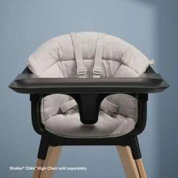 Stokke Clikk Cushion, Nordic Grey - Compatible with Stokke Clikk High Chair - Provides Support for Babies - Made with Organic Cotton - Reversible & Machine Washable - Best for Ages 6-36 Months