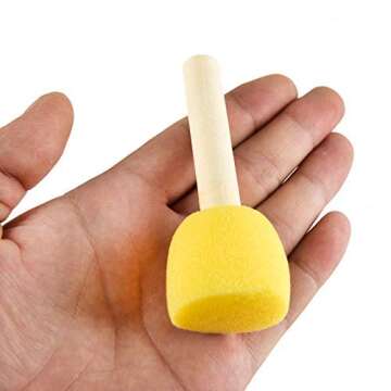 Timoo 60 Pcs Round Sponges Brush Set, Kids Painting Tools for Arts and Crafts, Stencils, Painting (4 Sizes)