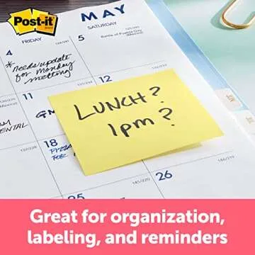 Post-it Notes in Iconic Canary Yellow, 4 Pads of 50 Sheets