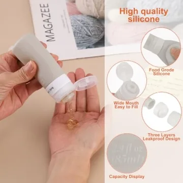 TSA Approved Silicone Travel Bottles Leak Proof BPA Free