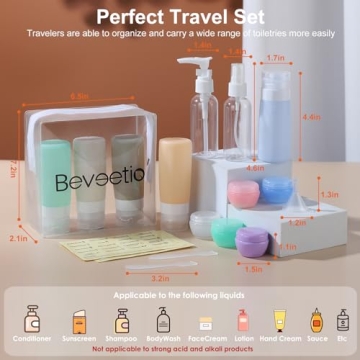 TSA Approved Silicone Travel Bottles Leak Proof BPA Free