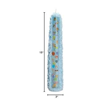 Biedermann & Sons CP241LB Baby Shower Birthday 1 to 21 Pillar Candle, Light Blue, 15-Inches Tall, unscented