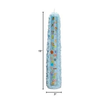 Biedermann & Sons CP241LB Baby Shower Birthday 1 to 21 Pillar Candle, Light Blue, 15-Inches Tall, unscented