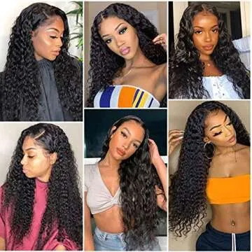 Neailrtise Lace Front Wigs Human Hair Water Wave Brazilian Virgin Hair 150% Density 4X4 Water Curly Lace Closure Human Hair Wigs for Black Women Lace Wigs with Baby Hair Natural Color (20 Inch)