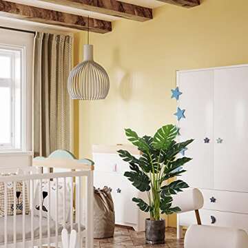 VIAGDO Artificial [Monstera] Deliciosa [Plant] 4ft Tall 15 Decorative Split Leaves, Faux Swiss Cheese [Plant] Fake Tropical [Monstera] Palm Tree for Home Office Room Store Garden Floor Decor