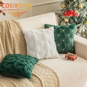 White Christmas Tree Pillow Covers Set of 2 - 18x18
