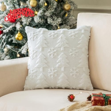 White Christmas Tree Pillow Covers Set of 2 - 18x18