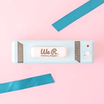 We R Memory Keepers, Heated Ribbon Cutter and Sealer, Battery Powered, Automatic Ribbon Cutter Machine for Flowers, Gifts, Packages and More