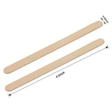 Chuya Wood Craft Sticks Garden Label Wooden Popsicle Ice Cream Sticks for Hand DIY Craft (4.5 inch 200 Pack)