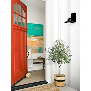 ASTIDY Artificial Olive Tree - 4FT Tall Fake Olive Plant in Pot - Faux Olive Tree Topiary Silk Trees - Artificial Tree for Home Office Living Room Floor Decor Indoor