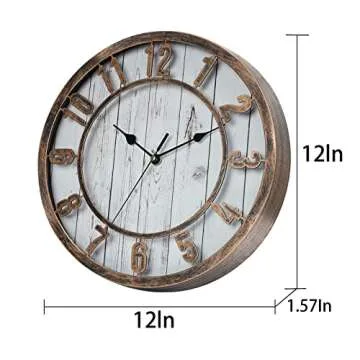 Silentime Vintage Wall Clock: Stylish, Silent, Chic Timepiece