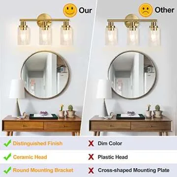 Watyo 3-Light Gold Vanity Light for Elegant Home Decor