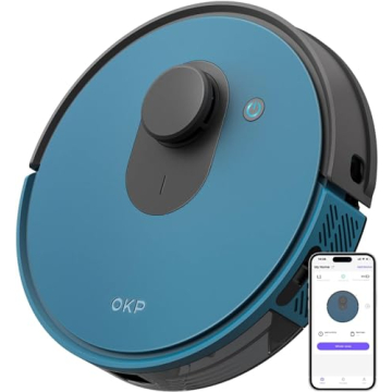 OKP L1 Robot Vacuum with LiDAR Navigation & 3800Pa Suction - Blue