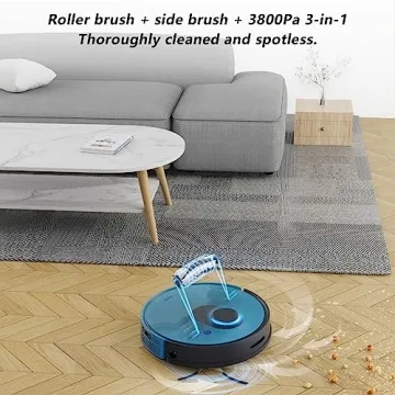 OKP L1 Robot Vacuum LiDAR Navigation Strong Suction Blue