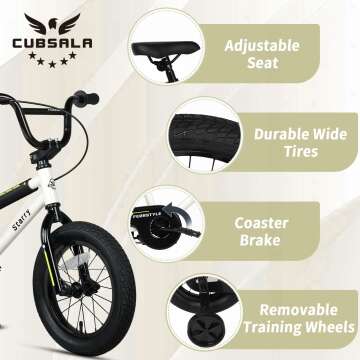 Kids BMX Bicycle with Training Wheels for Ages 1-8